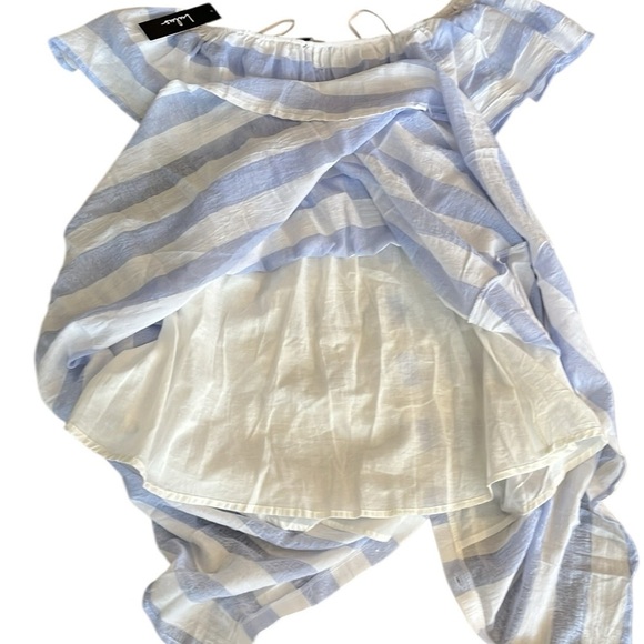 NWT Lulu’s Transatlantic Voyage MIDI Striped Off the Shoulder Dress Size Small - Picture 5 of 8